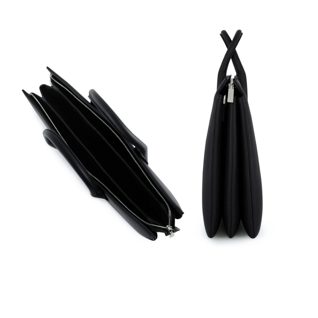 FENN Laptop Bag Black with Silver Zip