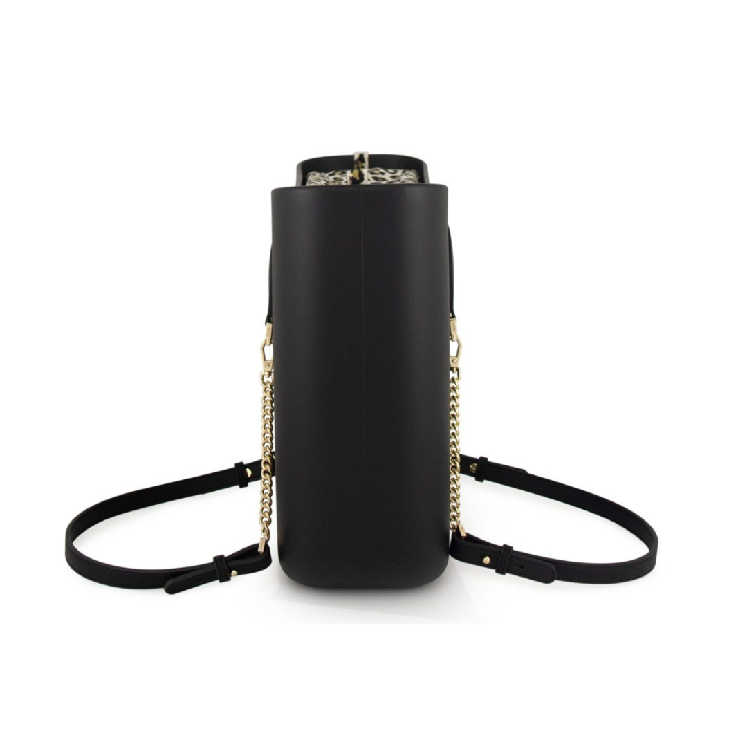 Fenn Original Collection Black with Pattern Inner, Gold Zip & Black/Gold Chain