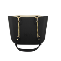 Fenn Petite Black - Gold zip & gold chain