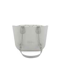 Fenn Petite Collection Grey Pattern Silver Zip - Silver Chain