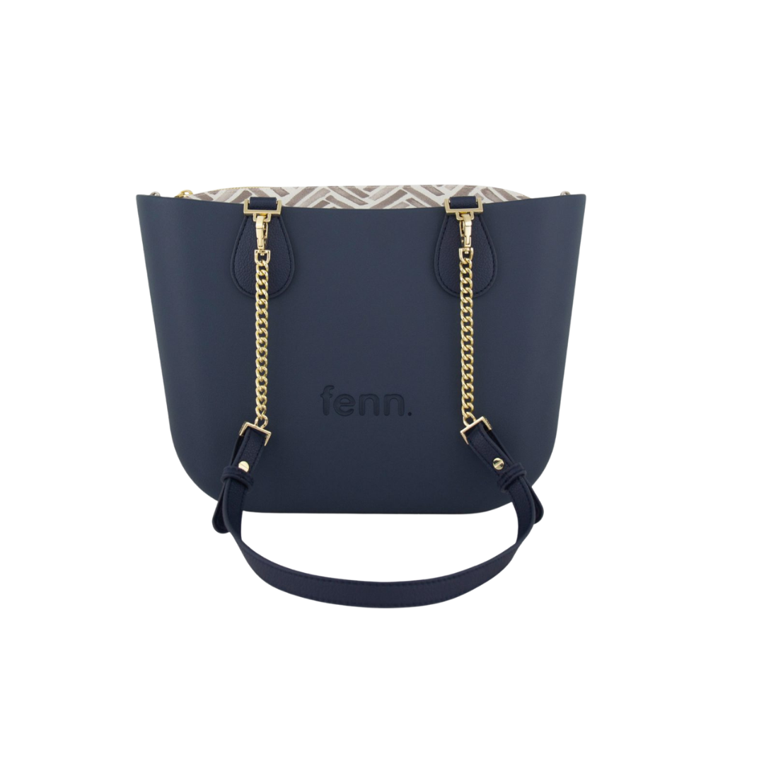 Fenn Petite Navy - Gold zip & gold chain