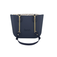 Fenn Petite Navy - Gold zip & gold chain