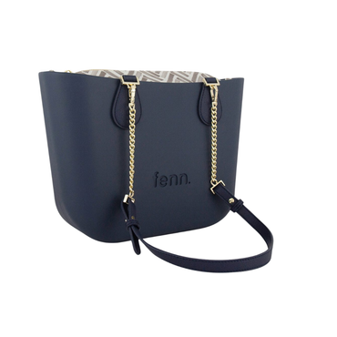 Fenn Petite Navy - Gold zip & gold chain