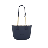 Fenn Petite Navy - Gold zip & gold chain