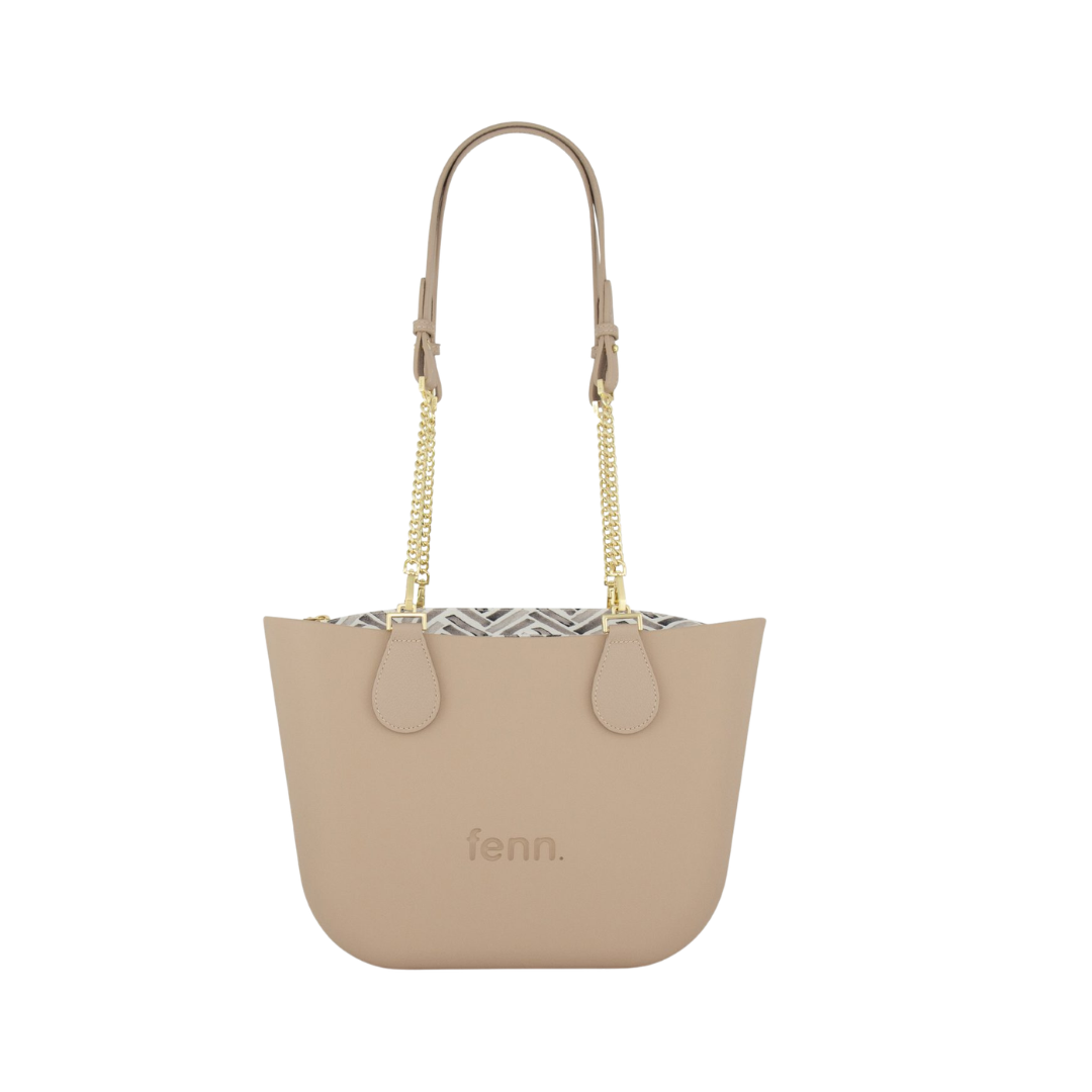Fenn Petite Sand -  Gold zip & gold chain