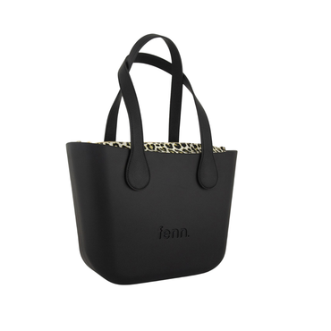 Fenn Petite Black - Gold zip & Black flat handles