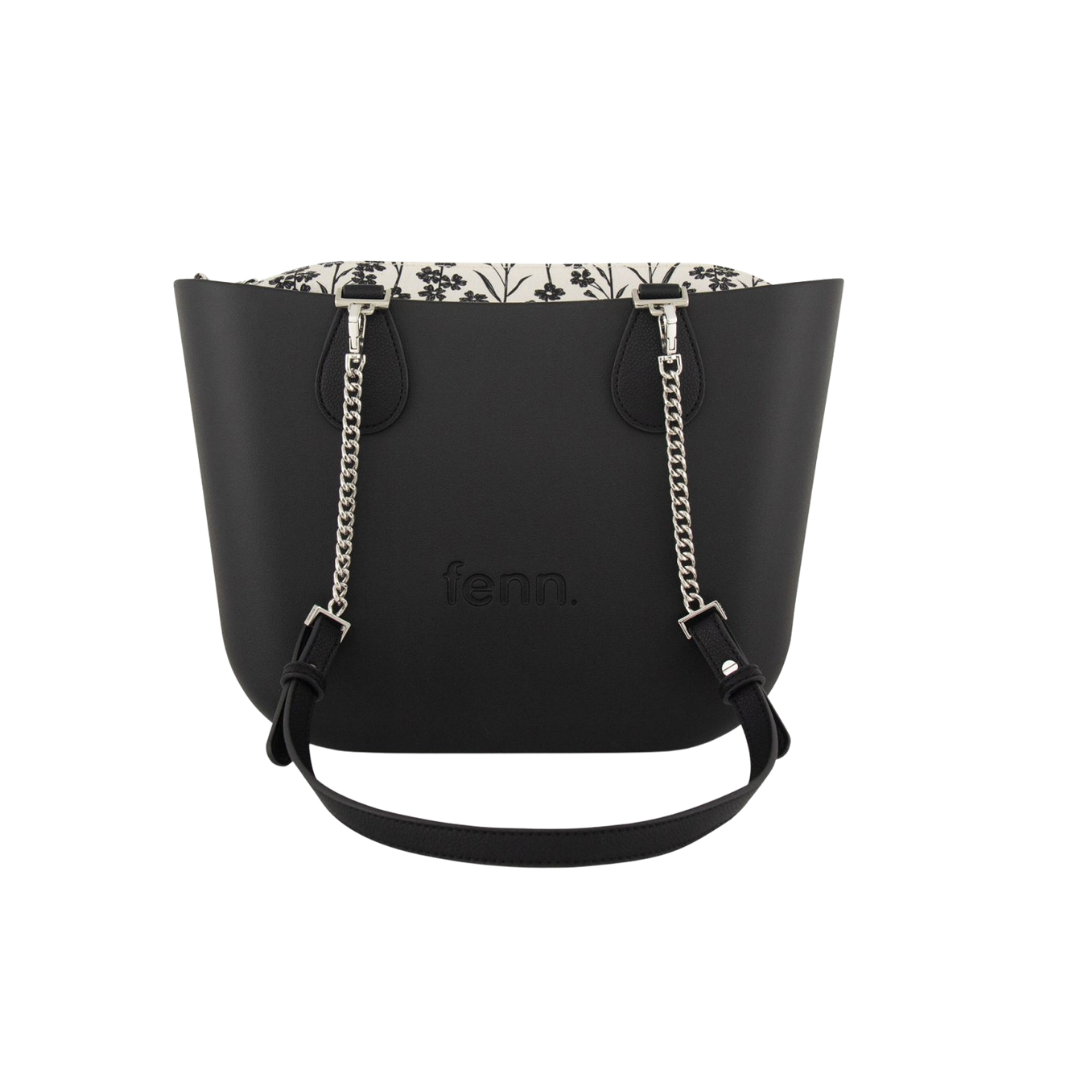 Fenn Petite Black - Silver Zip & Silver Chain