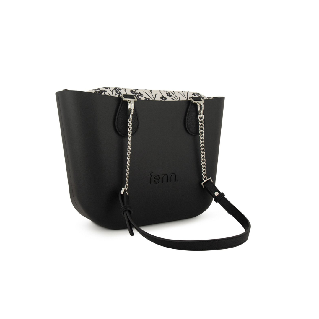 Fenn Petite Black - Silver Zip & Silver Chain