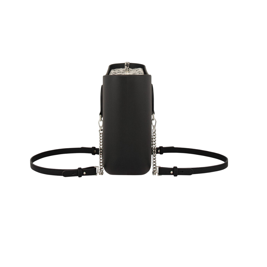 Fenn Petite Black - Silver Zip & Silver Chain