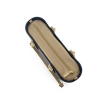 Fenn Petite Navy, light Stone Bag with gold zip