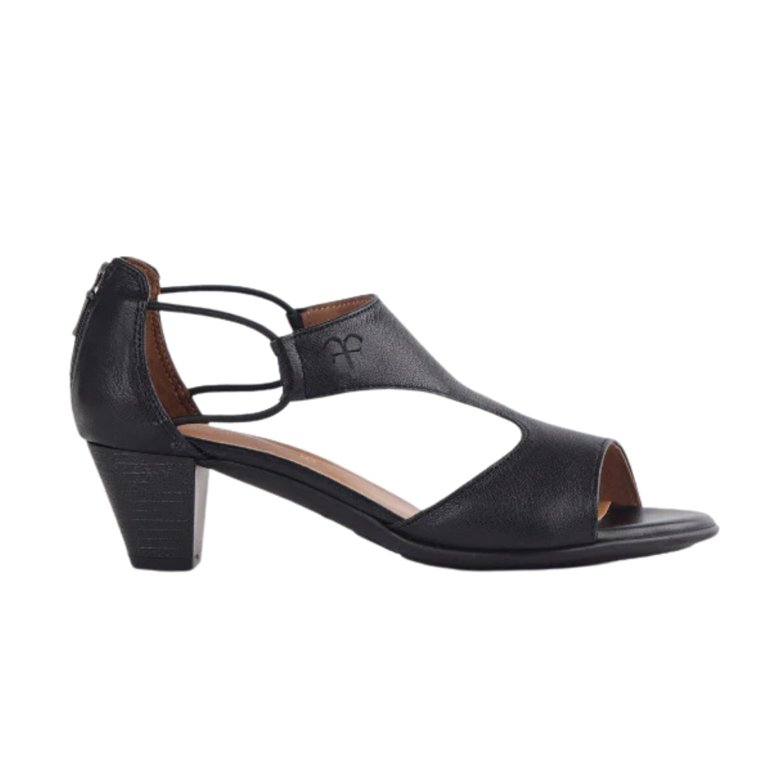 Froggie 11645 premium leather T-bar heel sandal with wider fit design, displayed against neutral background