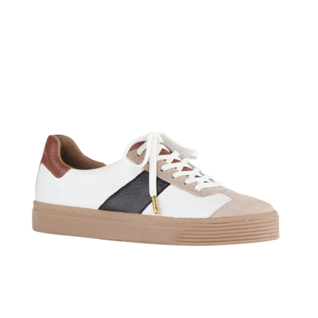 Froggie 12795 Women's Retro Lace-Up Sneaker – Multi Coloured Leather &amp; Suede&nbsp;