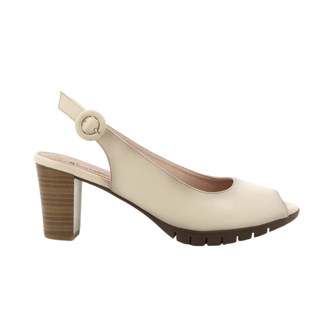 Hush Puppies Soft Sindy Block Heel Slingback - Ivory