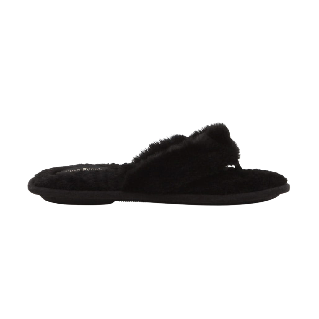 Hush Puppies Viviana black leather lace-up ankle boot for women with flared heel and cushioned insole