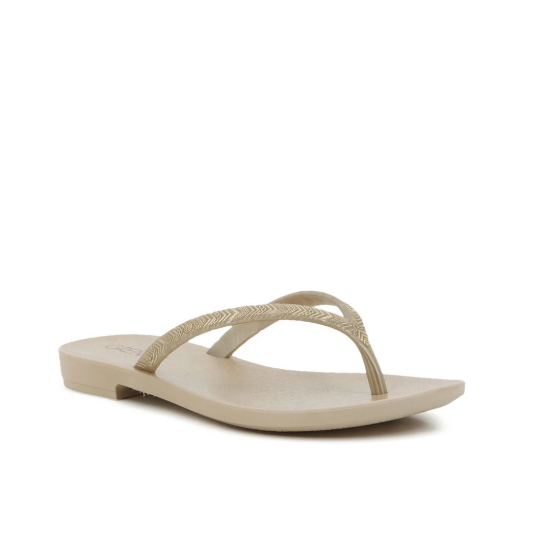 Ipanema Amore Em Flor Thongs - Gold Glitter