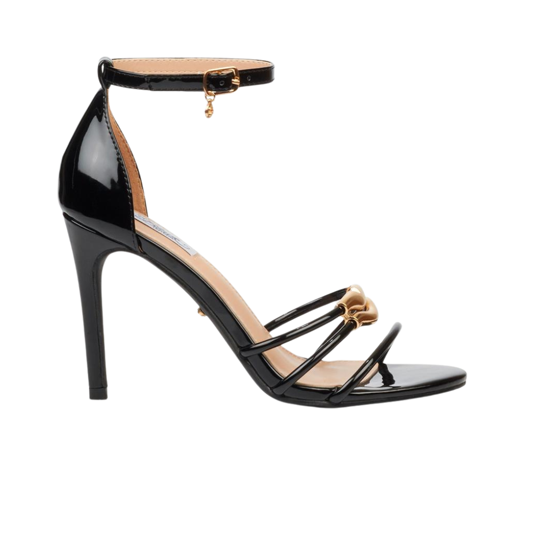 Miss Black Jazz 45 Open Toe Ankle Strap - Black