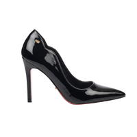 Miss Black Lola 1 black faux patent court heel for women