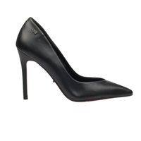 Miss Black Lola 61 black faux leather pointed toe court heel for women