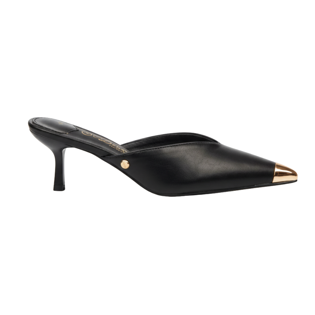 Miss Black DC Volley 2 Gold-Tip Mule Heel -  Black