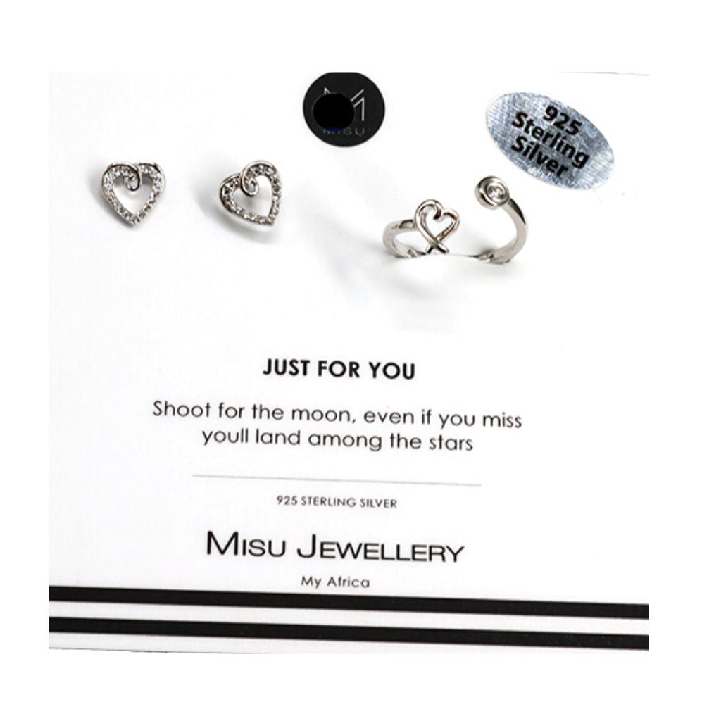 Misu My Heart earrings and ring set