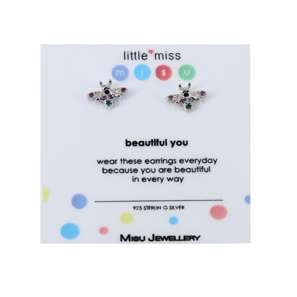 Misu Sterl Silv Bee studs