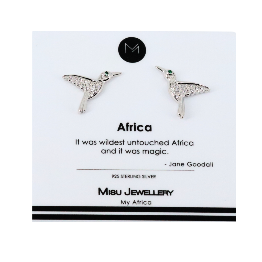 Misu Ster Silv Hummingbird Studs