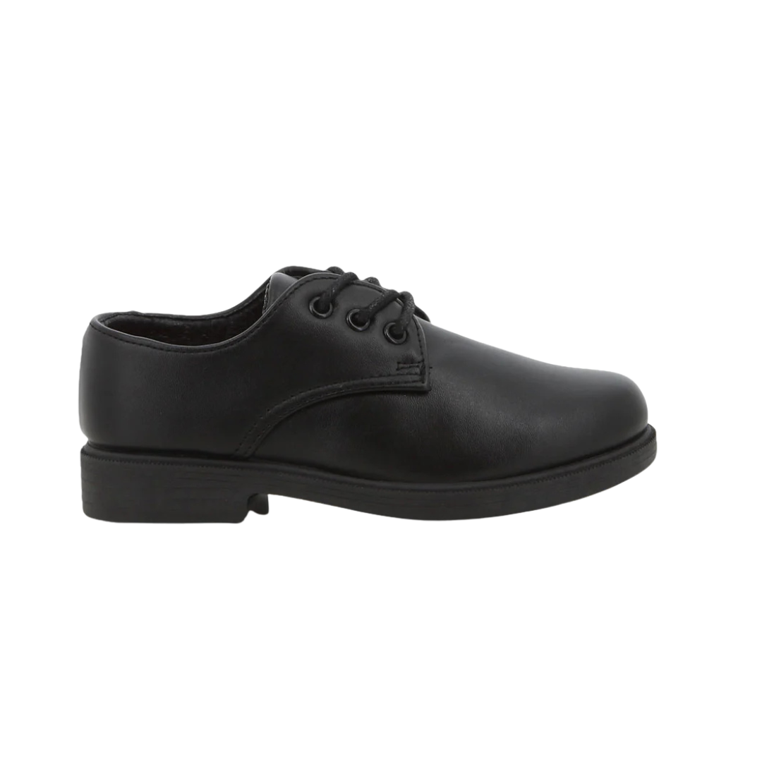 Pierre Cardin Youths Dino Leather School Shoes - Black