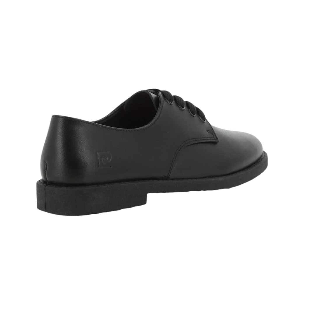 Pierre Cardin Youths Dino Leather School Shoes - Black