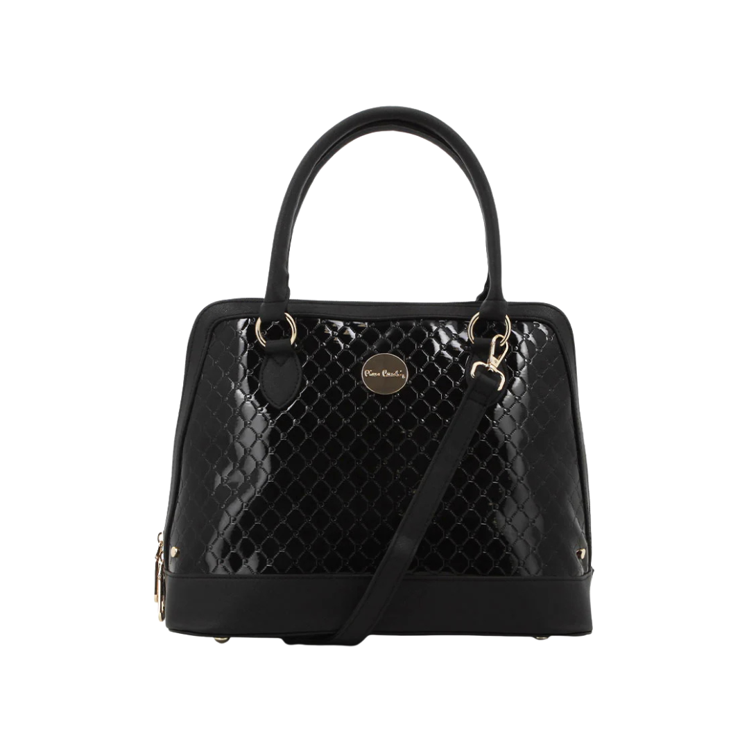 Pierre Cardin Lira Monogram Satchel - Black