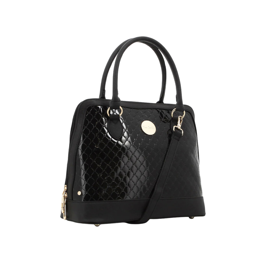 Pierre Cardin Lira Monogram Satchel - Black