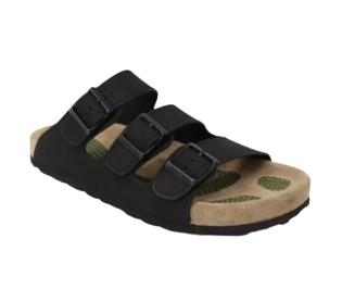 Green Cross 71920 Mens 3-Straps Sandal - Black and Brown