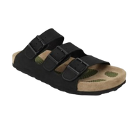 Green Cross 71920 Mens 3-Straps Sandal - Black and Brown