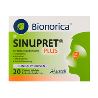 Sinupret Plus Tabs 20s herbal sinus relief tablets pack