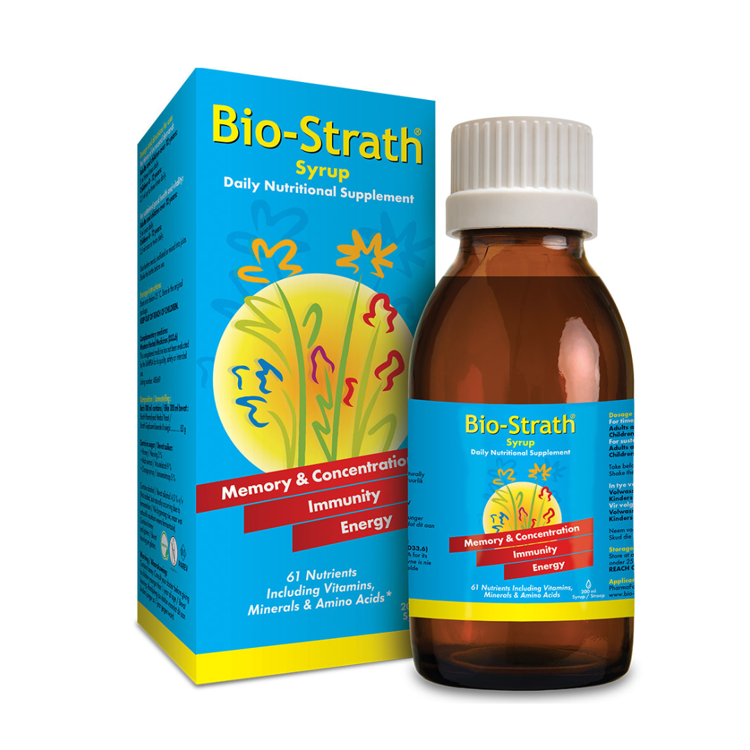 Bio-Strath Daily Syrup bottle for natural energy and vitality support