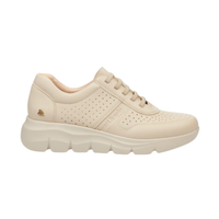 DC Solace 1 Nude Faux Leather Sneakers for women with round toe and lace-up closure