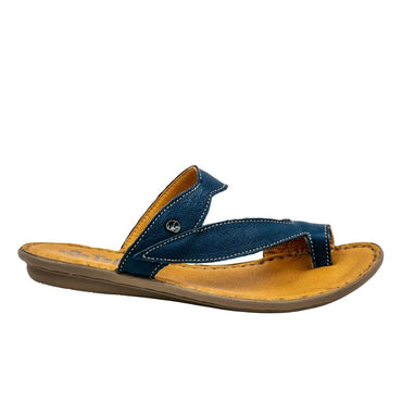 Ishadi Ladies Leather Tslops Sandals - Denim