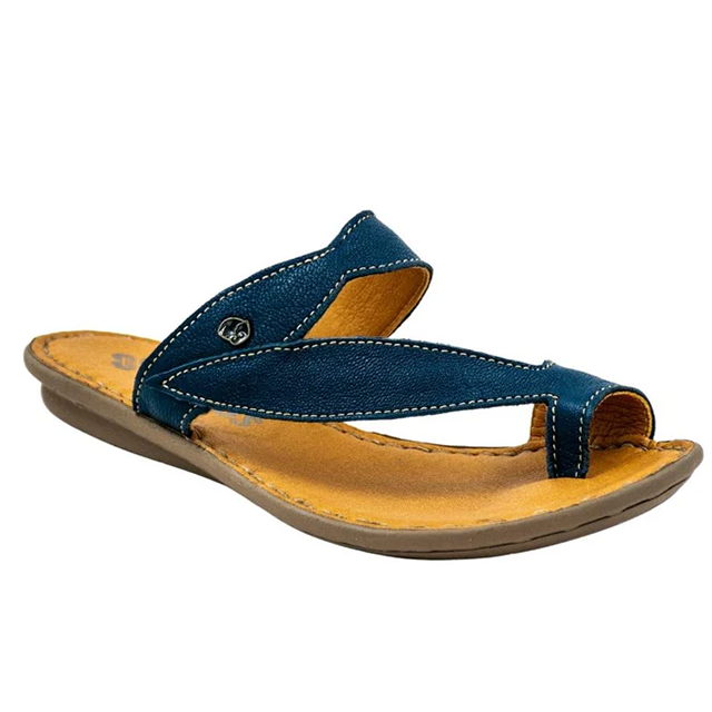 Ishadi Ladies Leather Tslops Sandals - Denim