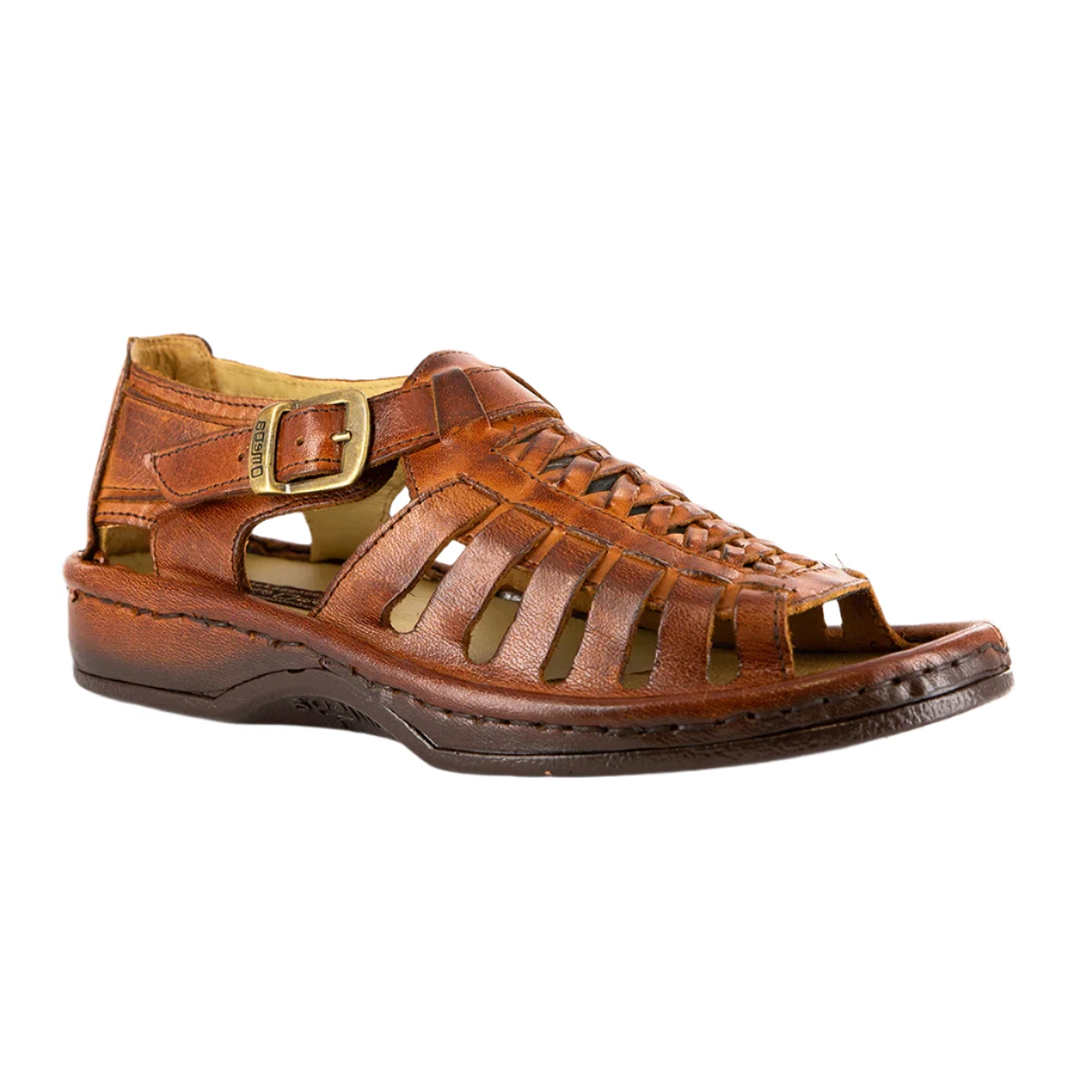 Omega Kgosi : Leather Sandal in Terracotta Buffalo Leather