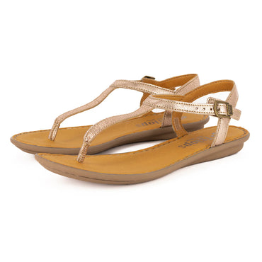 Tsonga Khuthaza Ladies Leaher Tslops Sandal - Gold Metallic