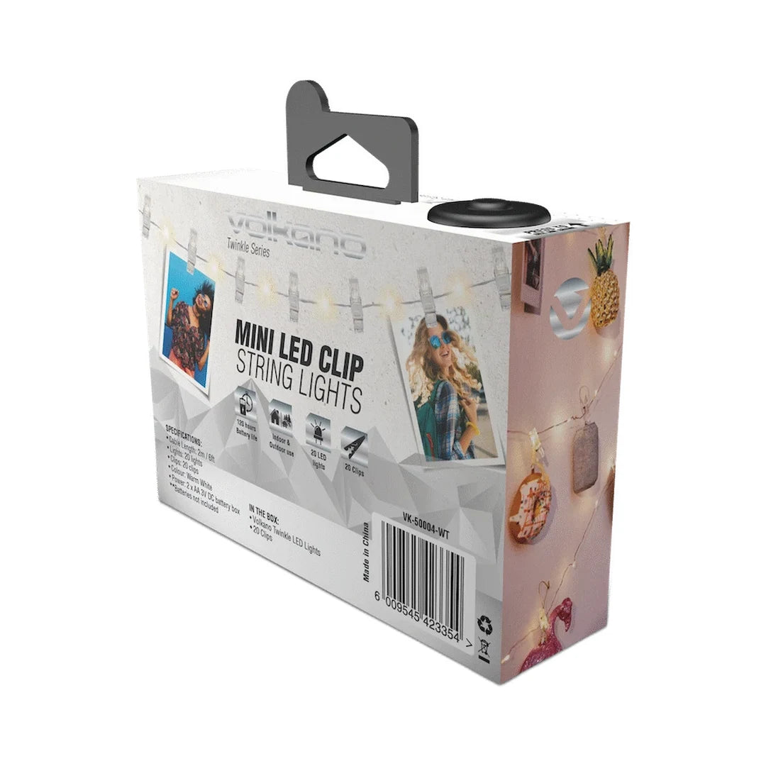 Volkano Twinkle Series Clear Photo Clips with LED Lights